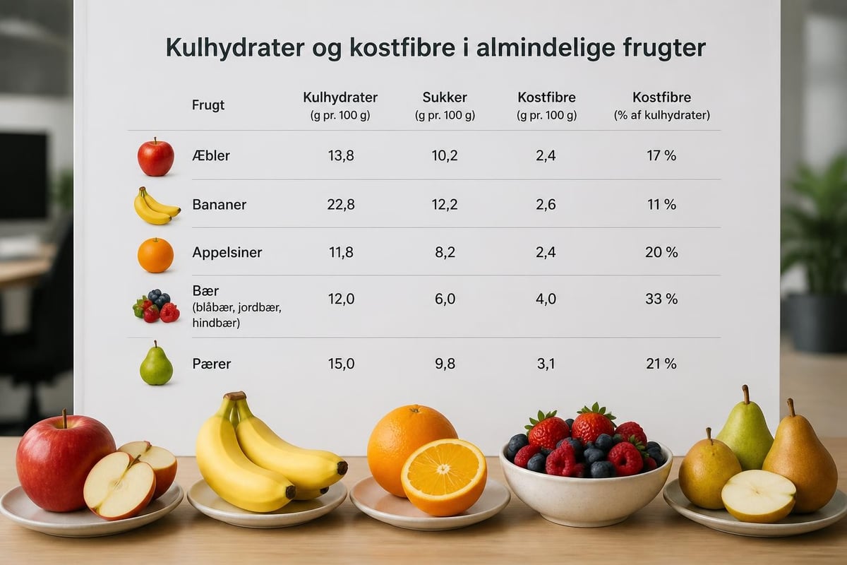 Kulhydratfordeling i frugt