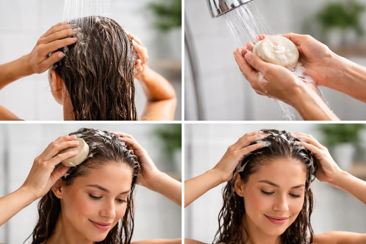 Trin-for-trin shampoo bar anvendelse