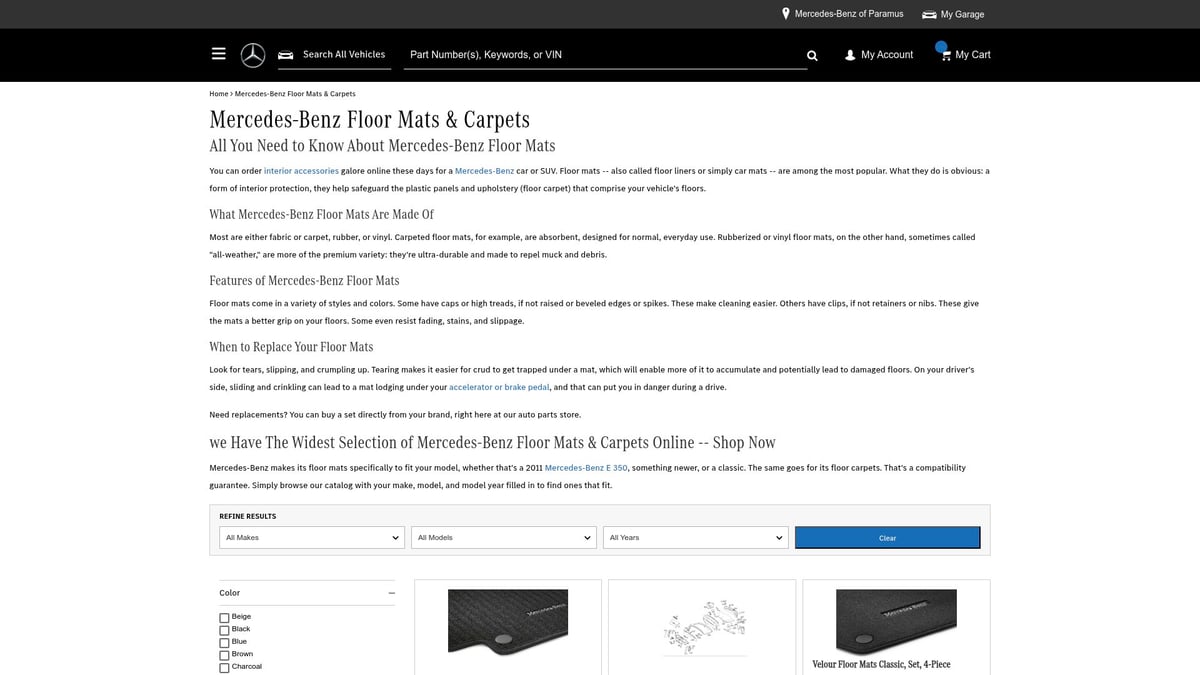 Top 7 Mercedes Carpets For Ultimate Interior Style 2025 - Mercedes-Benz Genuine Carpet Floor Mats