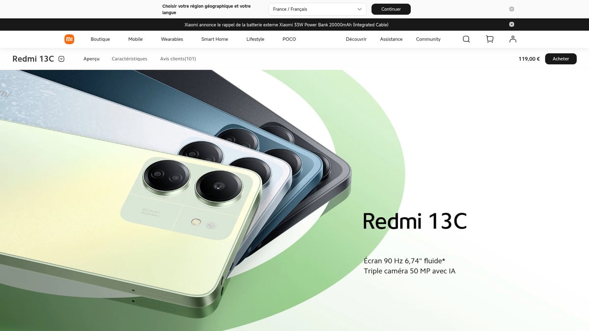 7 Meilleurs Smartphone Le Moins Chere à Découvrir en 2025 - Xiaomi Redmi 13C