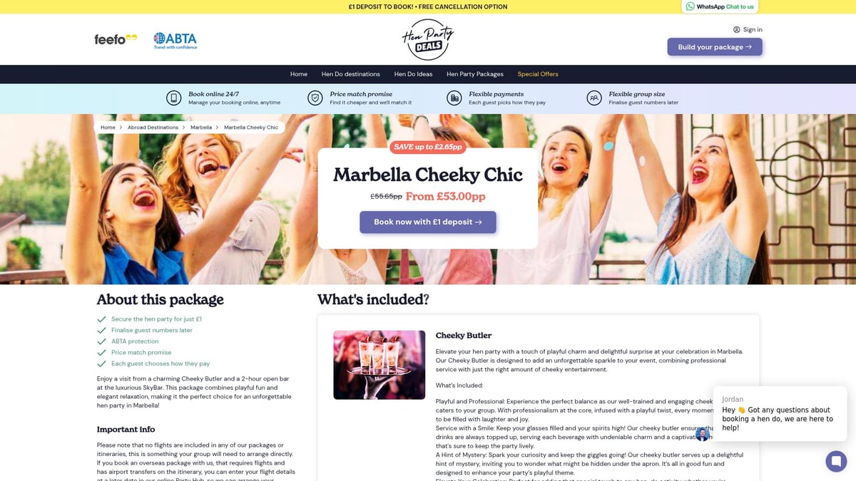 Top 8 Marbella Hen Do Packages for an Unforgettable 2026 Party - Marbella Cheeky Chic Package – Hen Party Deals