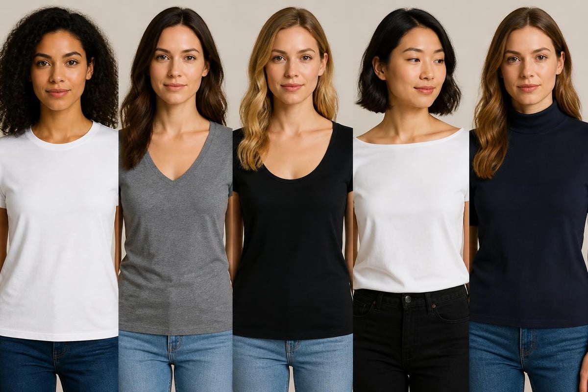 T-shirt neckline styles comparison