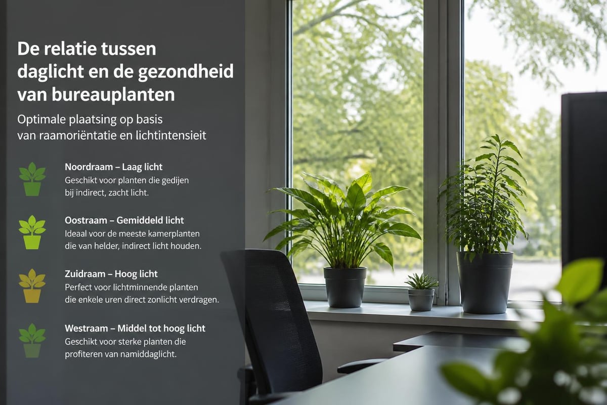 Bureau plant lichtbehoeften