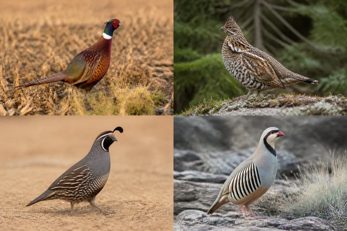 Upland game bird species distribution