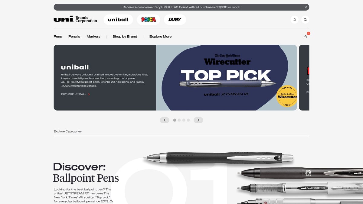 9 Essential Top Rated Ballpoint Pens for Effortless Writing 2025 - Uni-ball Jetstream RT