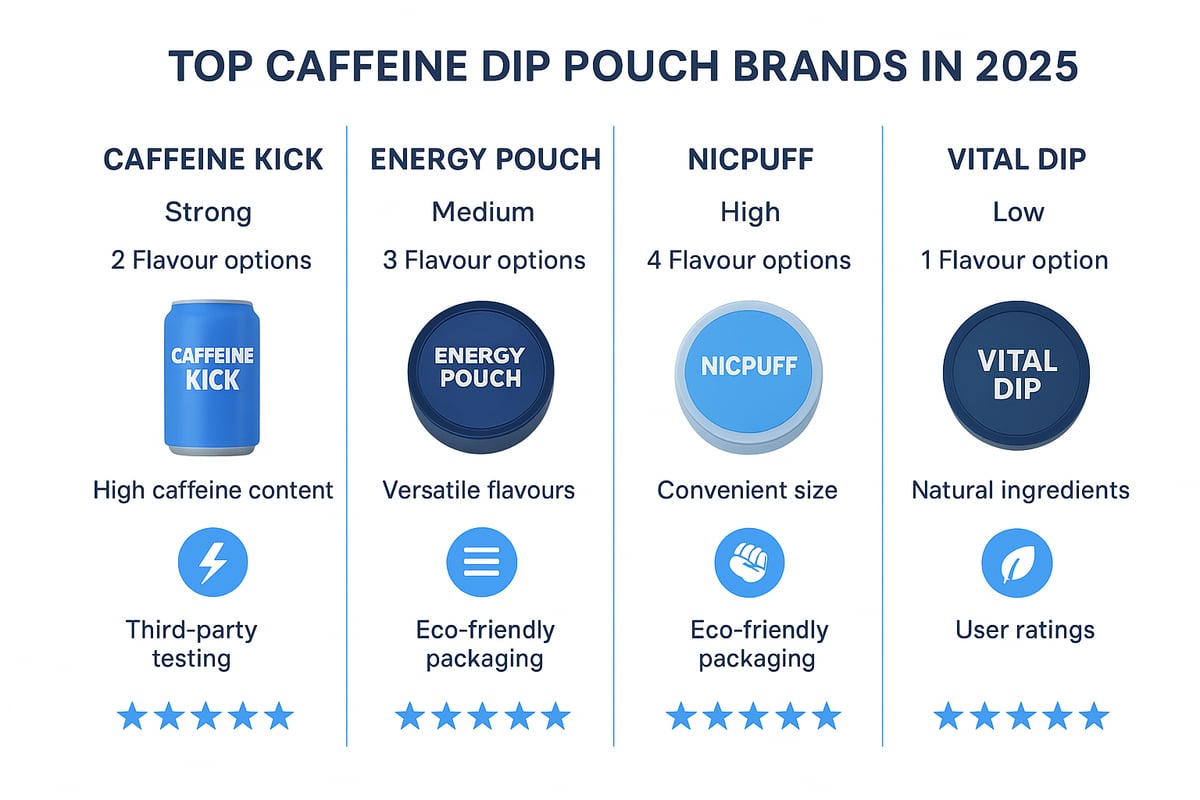Top Caffeine Dip Pouch Brands & Products in 2025