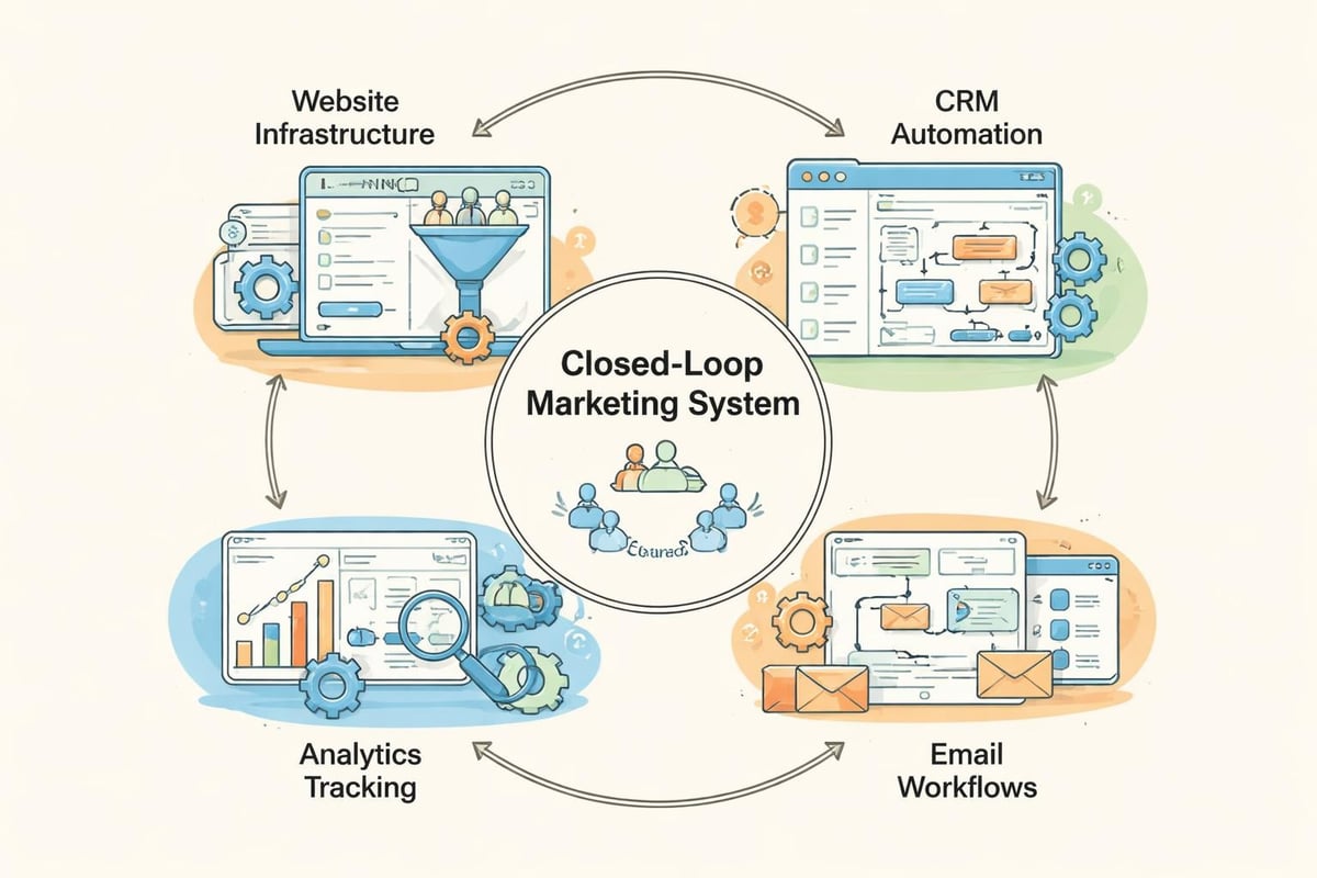 Online marketing infrastructure layers