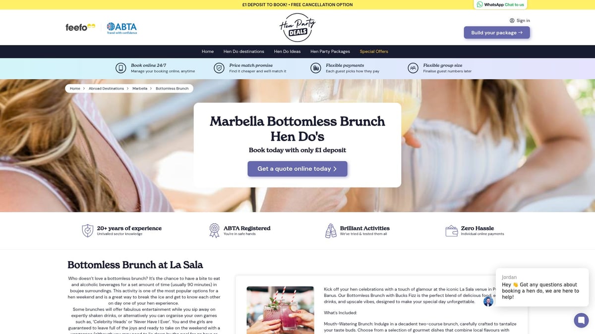 Top 10 Marbella Hen Do Activities For An Unforgettable 2026 - Bottomless Brunch at La Sala