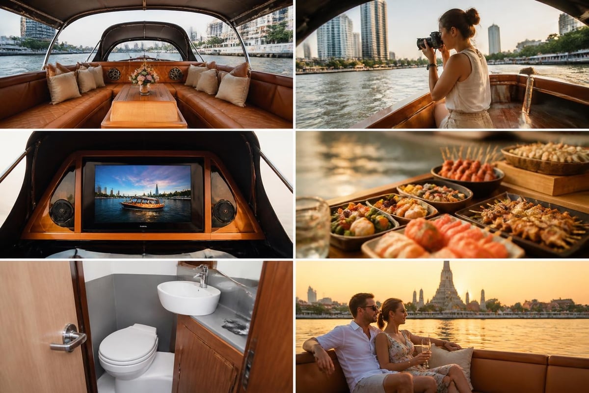 Luxury longtail boat features