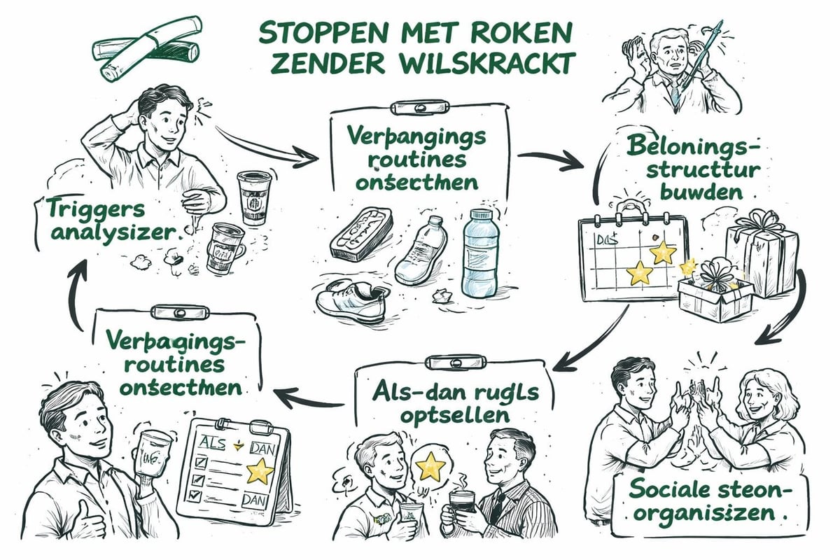Vijfstappen systeem om te stoppen met roken