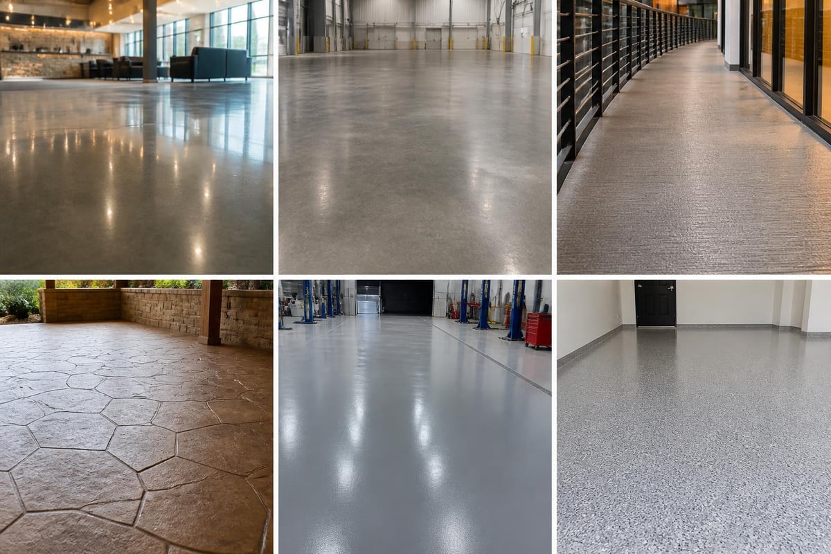 Commercial concrete finish types comparison