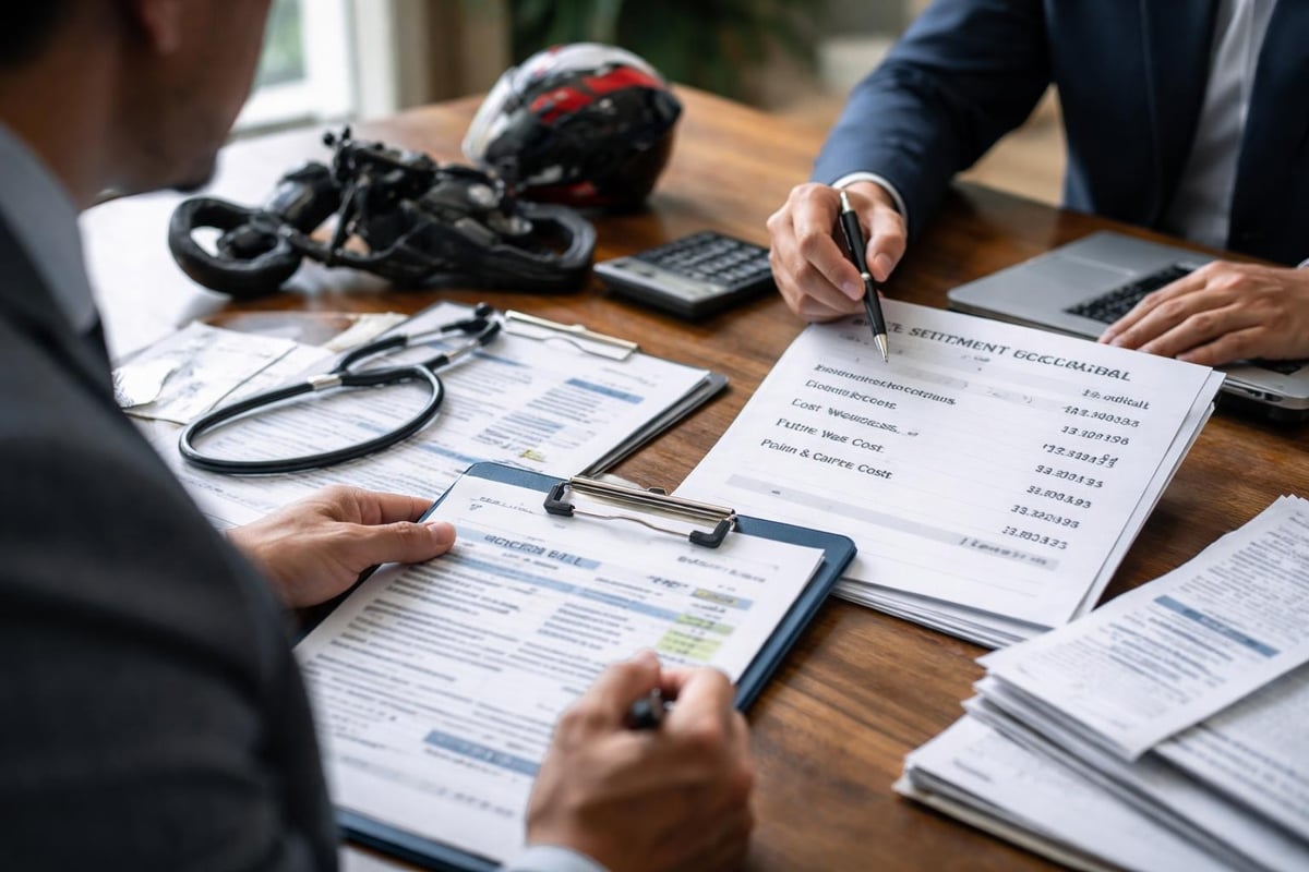 Motorcycle accident claim evaluation process
