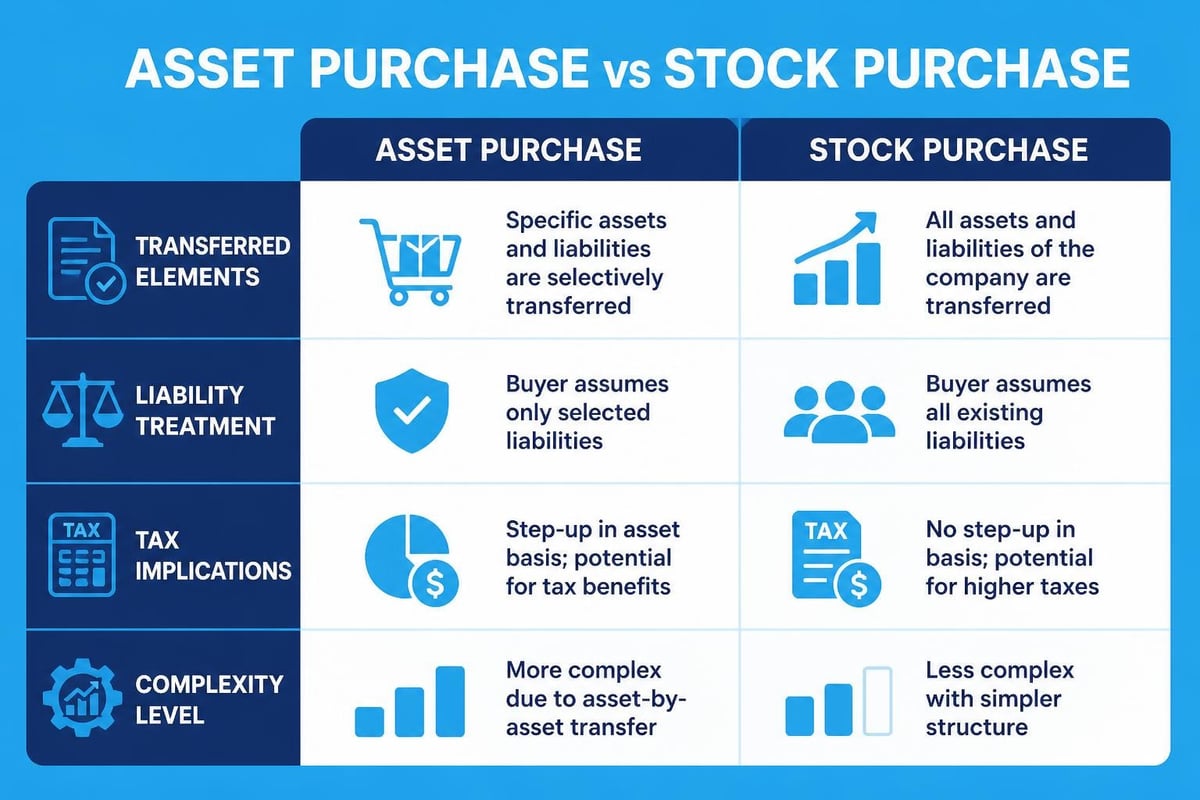 Asset purchase vs stock purchase comparison