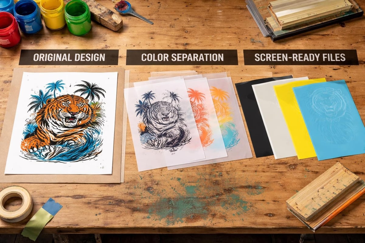 Screen printing design preparation