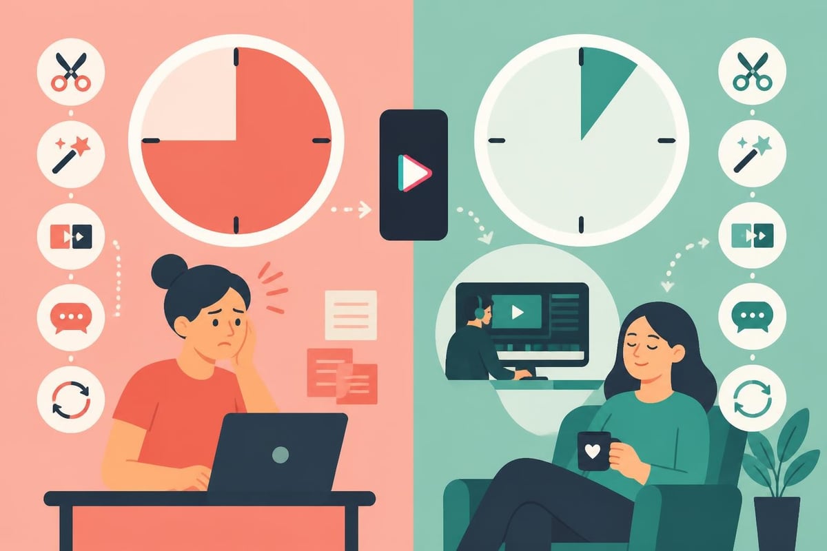 Time breakdown of TikTok editing workflow