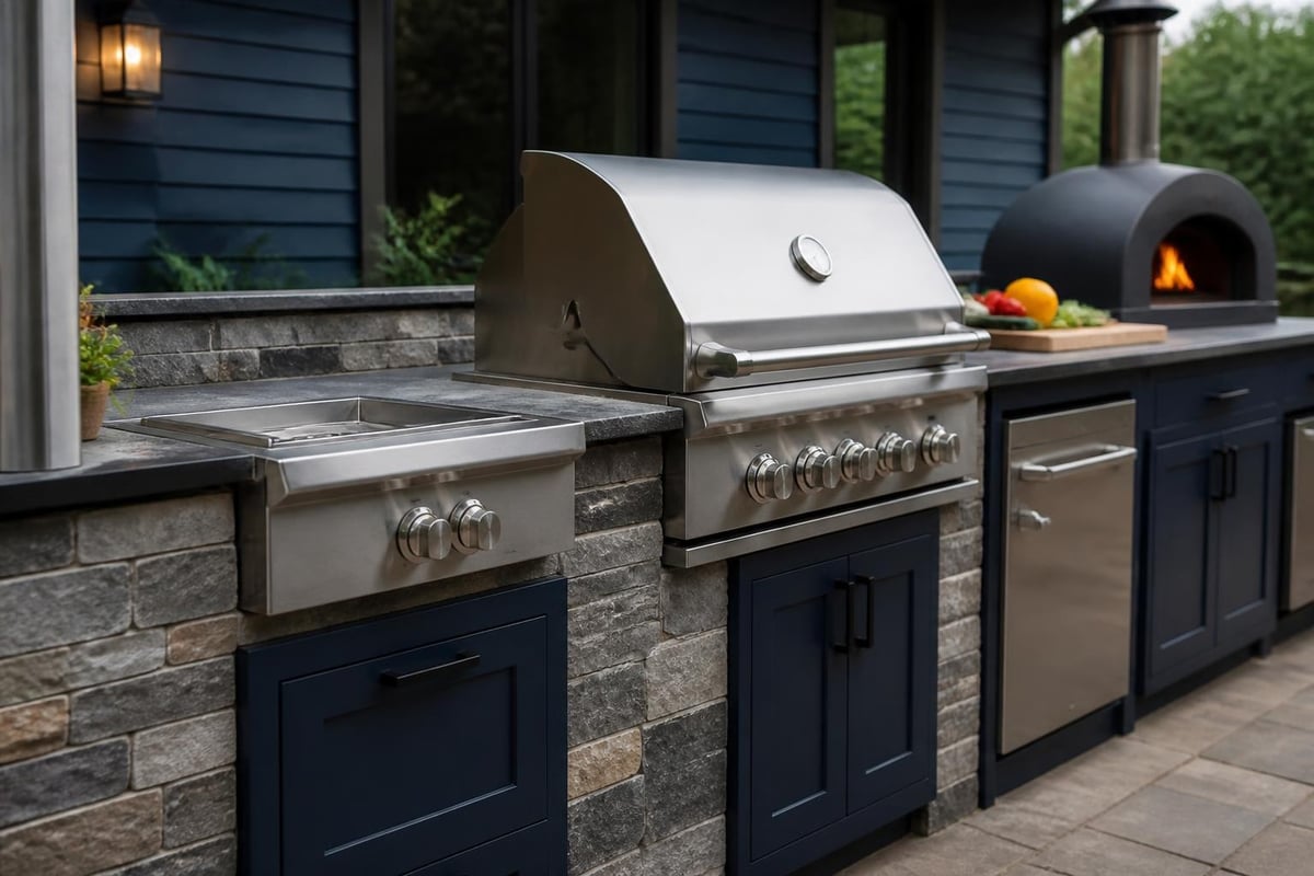 Outdoor kitchen appliance integration