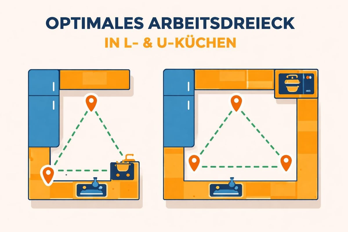 Eckküche Arbeitsdreieck