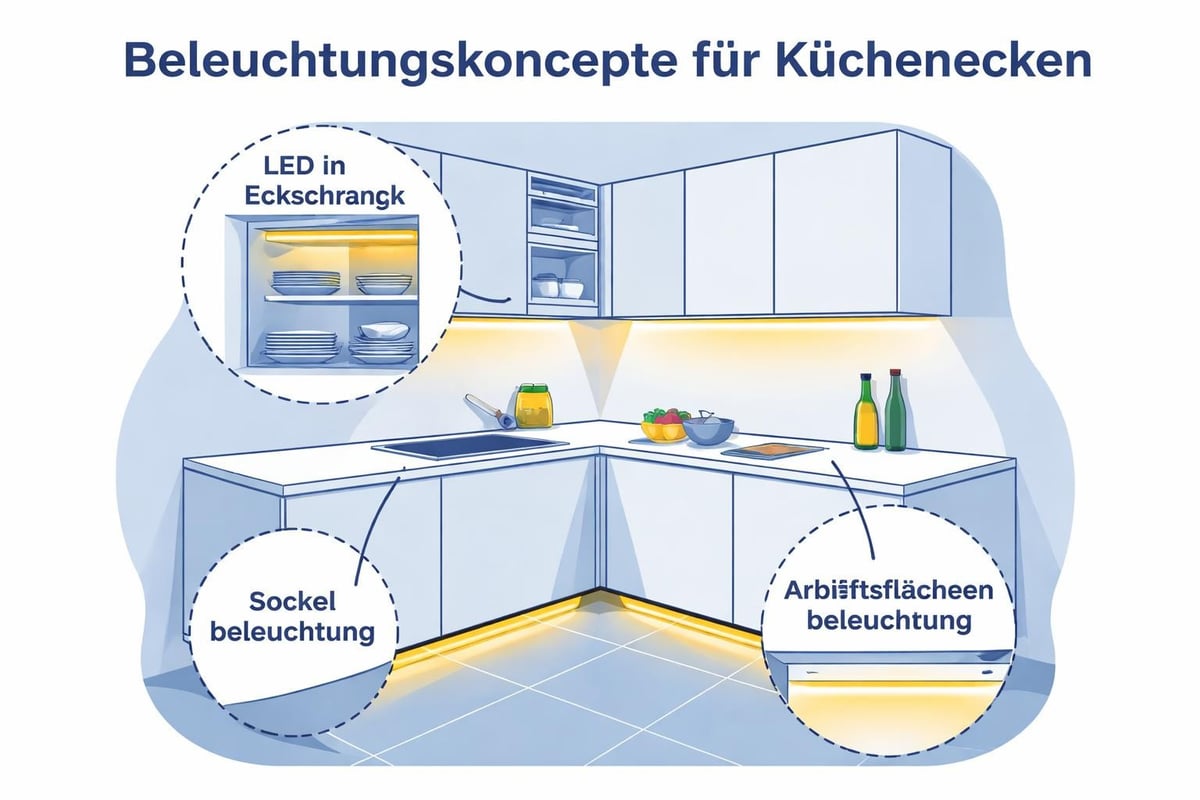 Eckküche Beleuchtung
