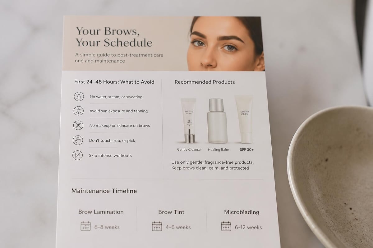 Eyebrow aftercare routine
