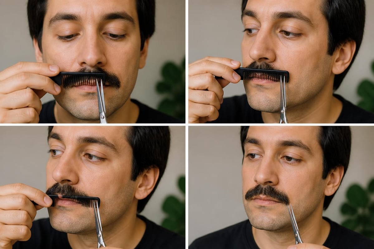Moustache trimming technique