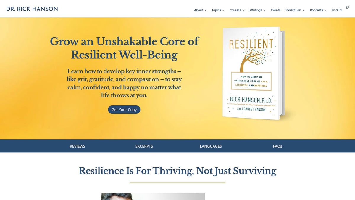 Top 7 Best Books on Resilience to Read in 2026 - Resilient: How to Grow an Unshakable Core of Calm, Strength, and Happiness by Rick Hanson, PhD