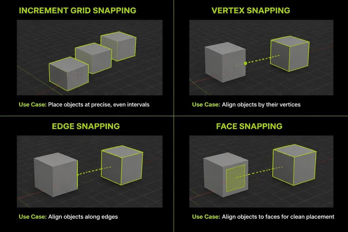Snapping modes comparison