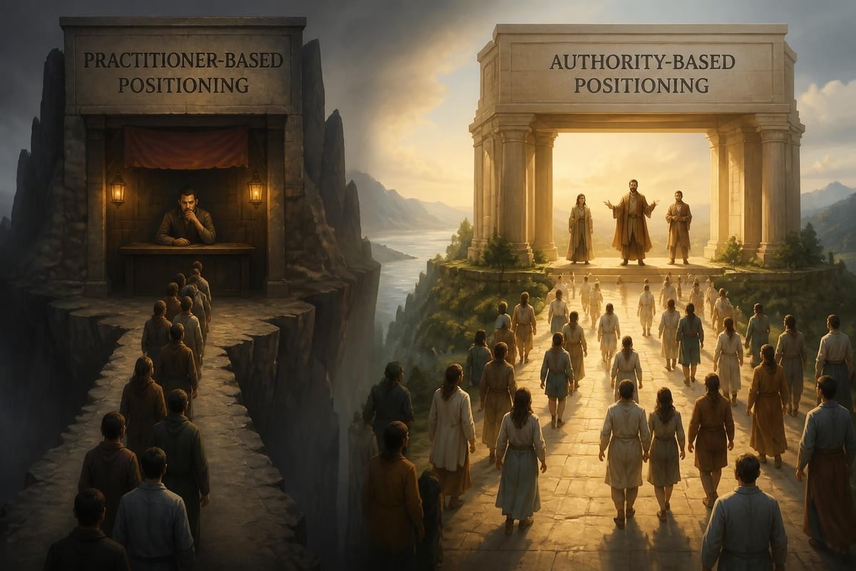 Authority positioning versus practitioner positioning