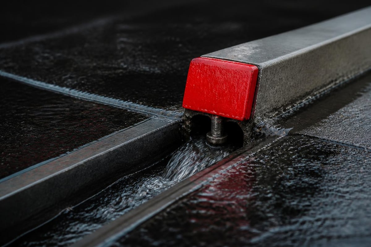 Pin curb drainage integration