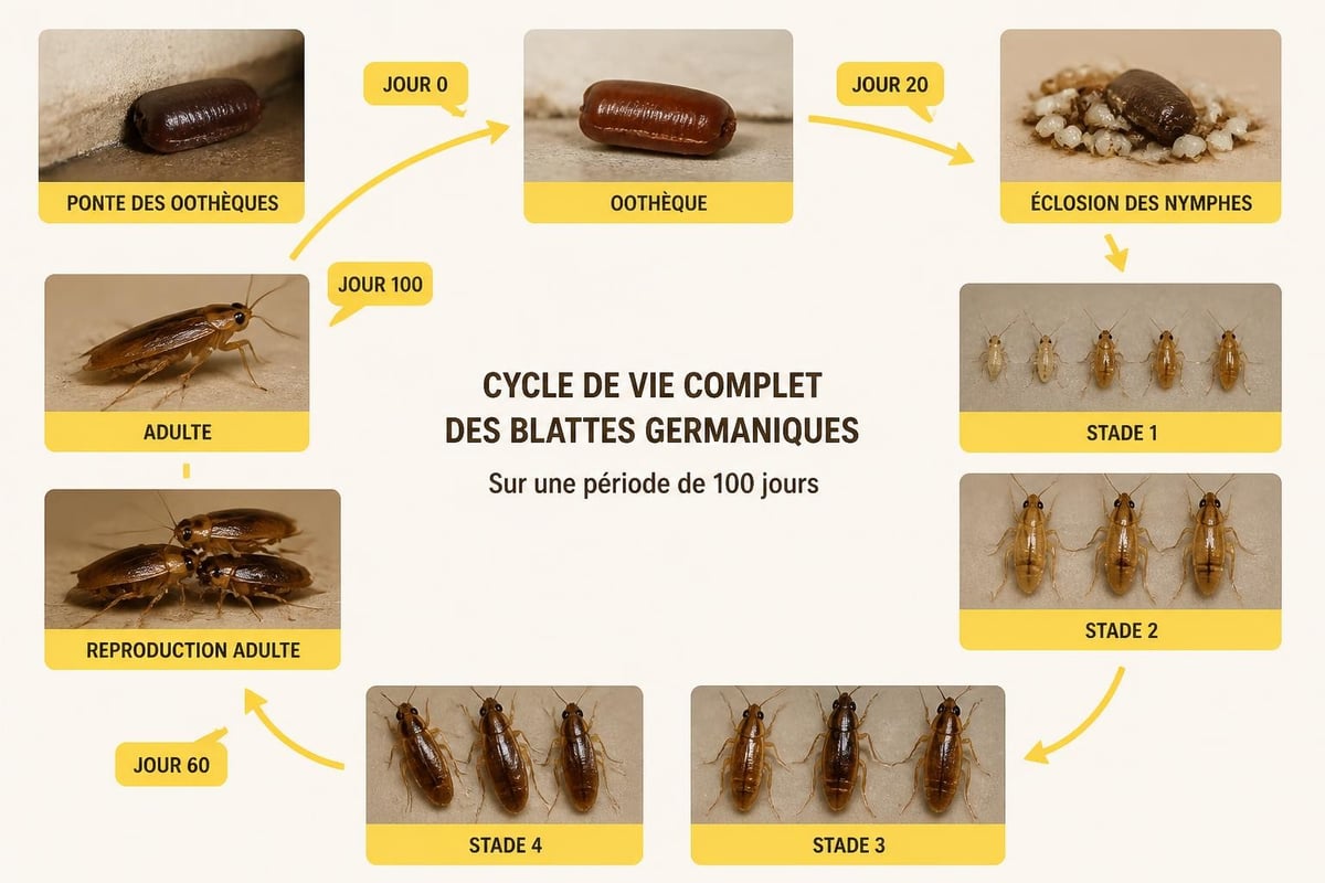 Cycle de reproduction des cafards