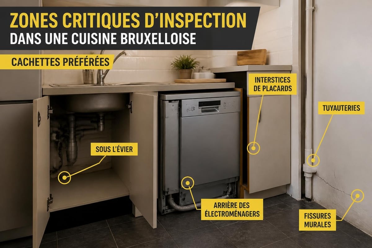 Points d'inspection cafards