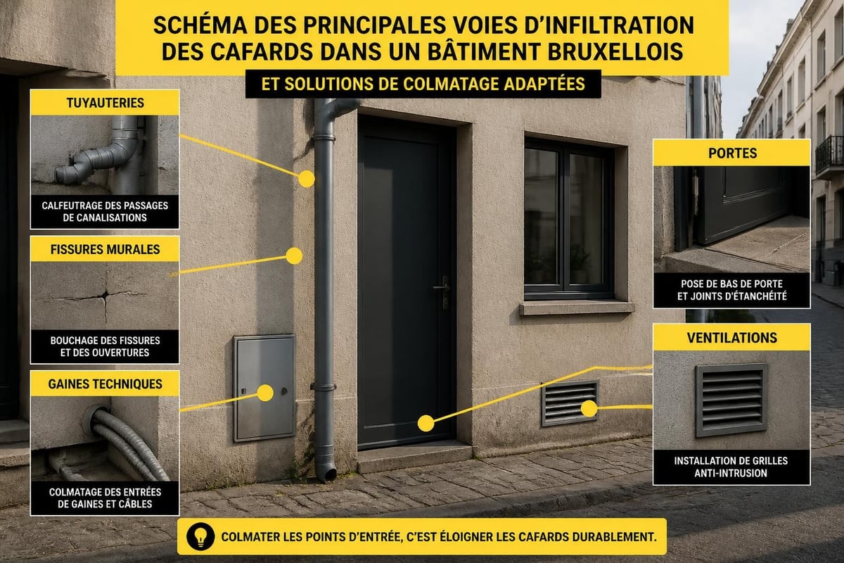 Points d'entrée cafards