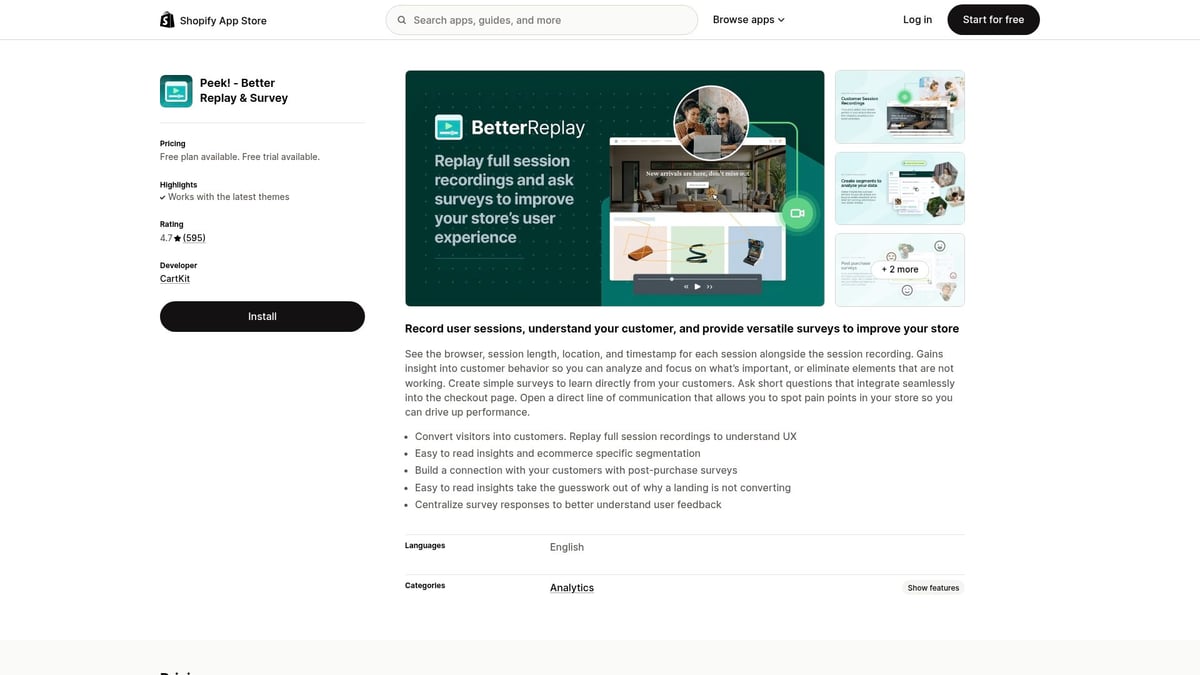 Top 12 Shopify Apps Indispensables à Découvrir en 2026 - Peek! – BetterReplay & Survey