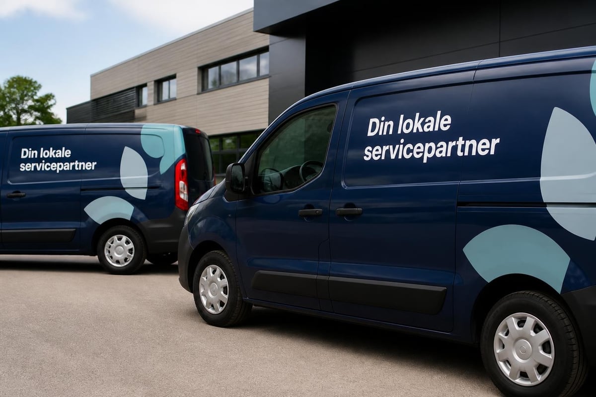 Servicebil med virksomhedsbranding