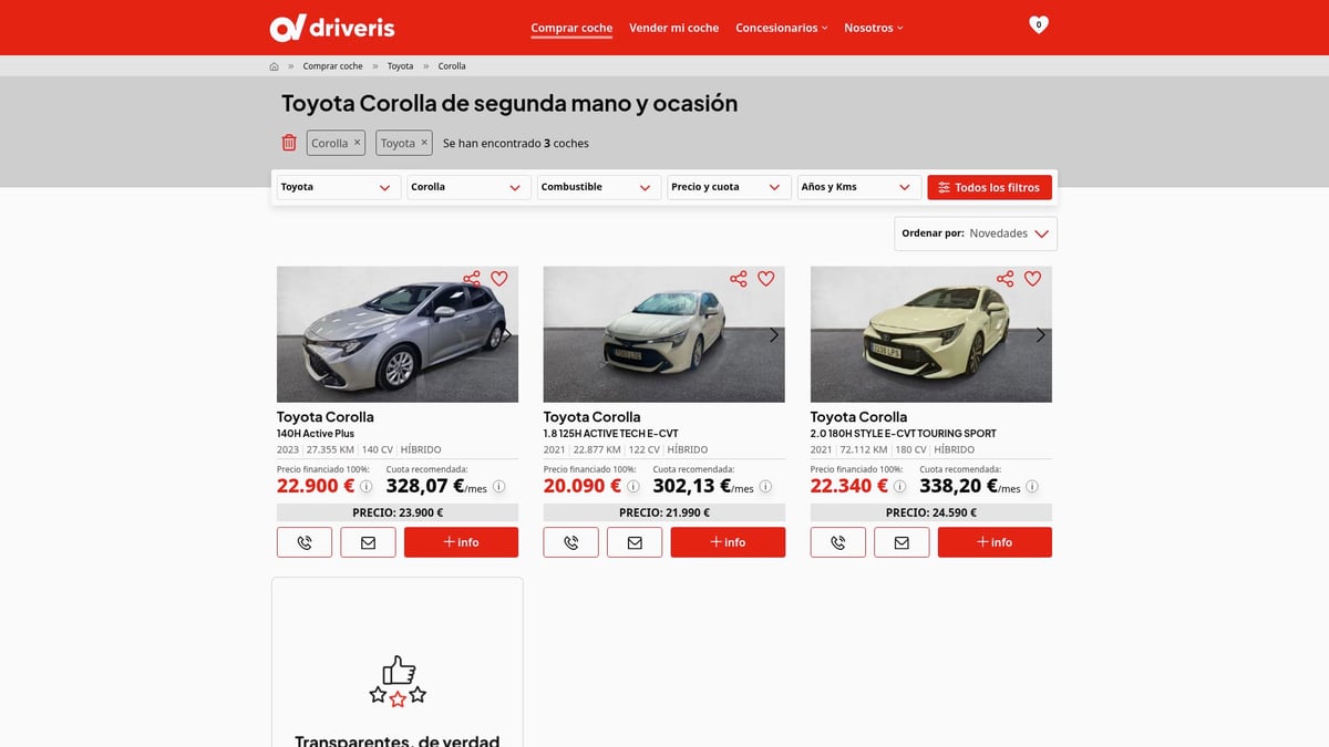 7 Coches Fiables Que No Te Fallarán en 2025 - Toyota Corolla (desde 17.300€)