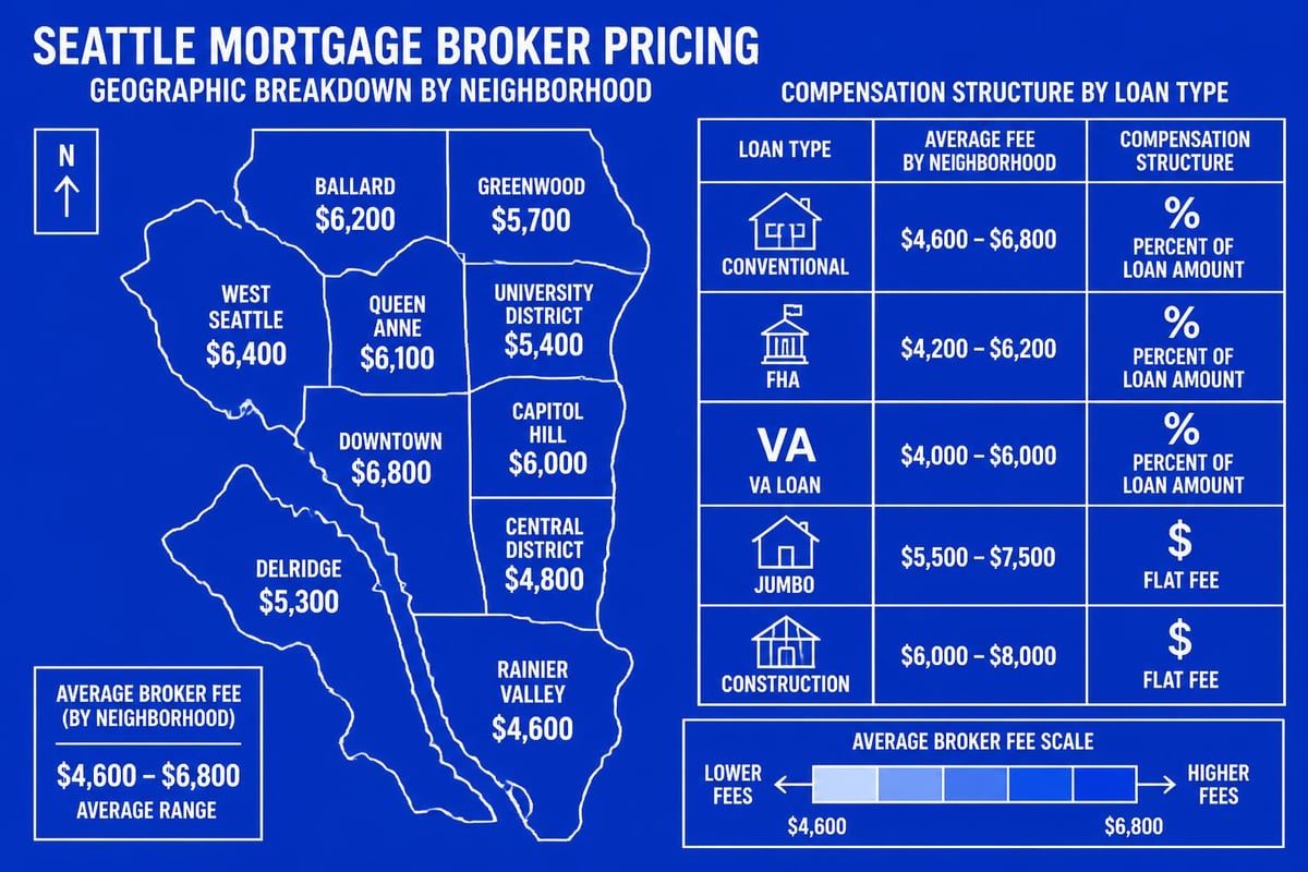 Seattle area mortgage broker fee ranges by neighborhood