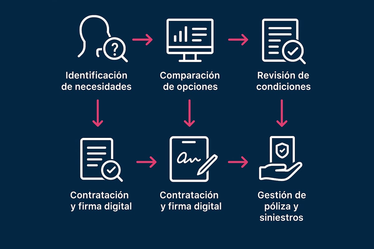 Seguros Digital: Guía Esencial para 2026 3 Cómo contratar un seguro digital paso a paso