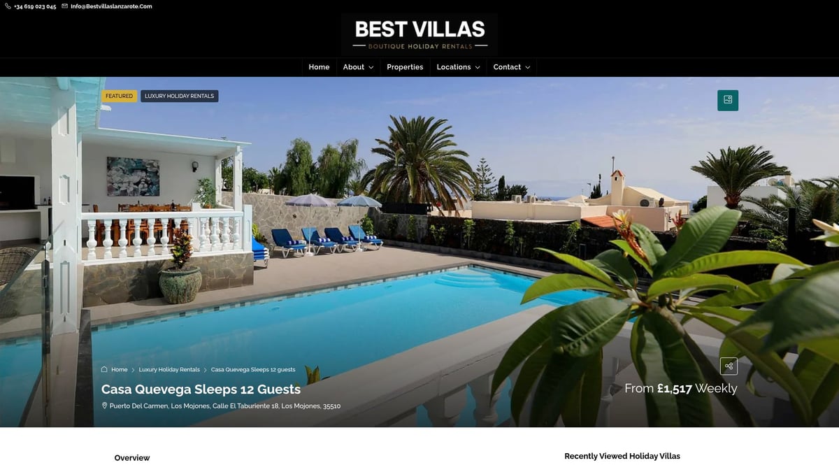 Top 8 Best Villas For Unforgettable Holidays In 2026 - Casa Quevega Sleeps 12, Lanzarote, Spain