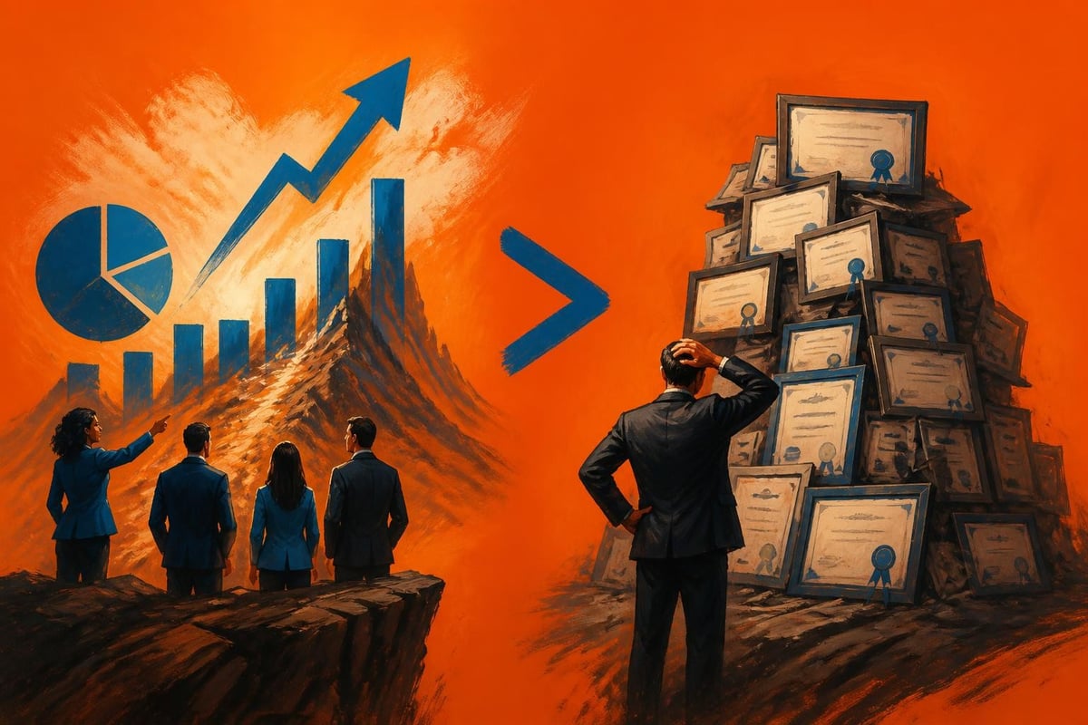 Business results versus coaching credentials comparison
