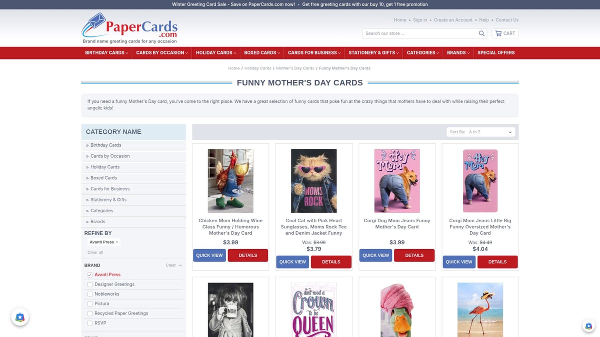 7 Hilarious Funny Mothers Day Cards to Make Her Laugh in 2026 - “World’s Okayest Mom” by Avanti Press