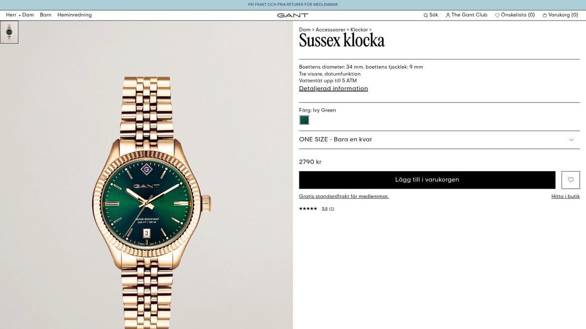 7 Trendiga Klocka Dam 2025 – Stilar Du Inte Får Missa - GANT Sussex Klocka – Grön Mesh