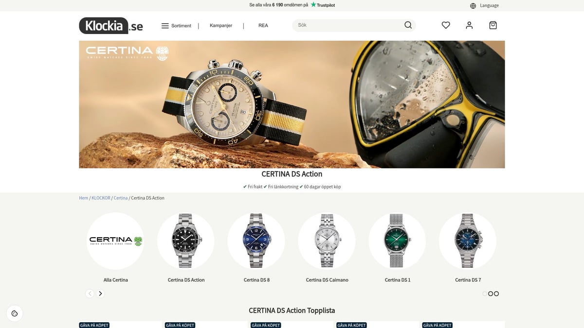 7 Trendiga Klocka Dam 2025 – Stilar Du Inte Får Missa - Certina DS Action Lady – Vattentät Sportklocka