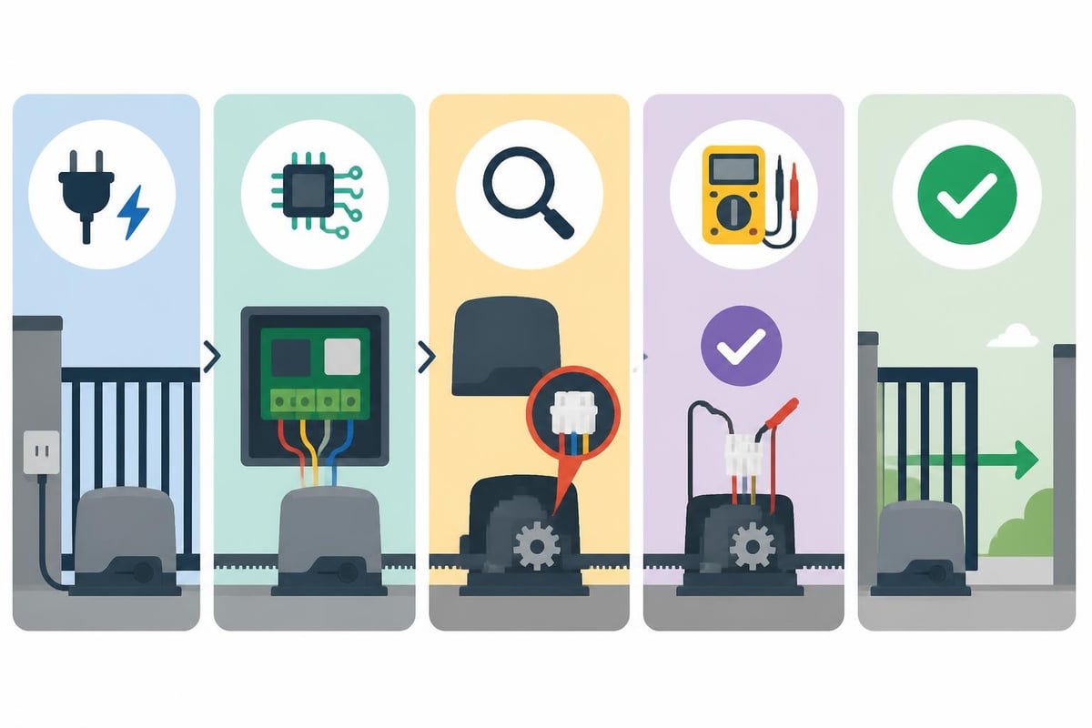 Auto Gate Motor Repair: Complete Professional Guide 2026 2 Gate Motor Diagnostic Testing