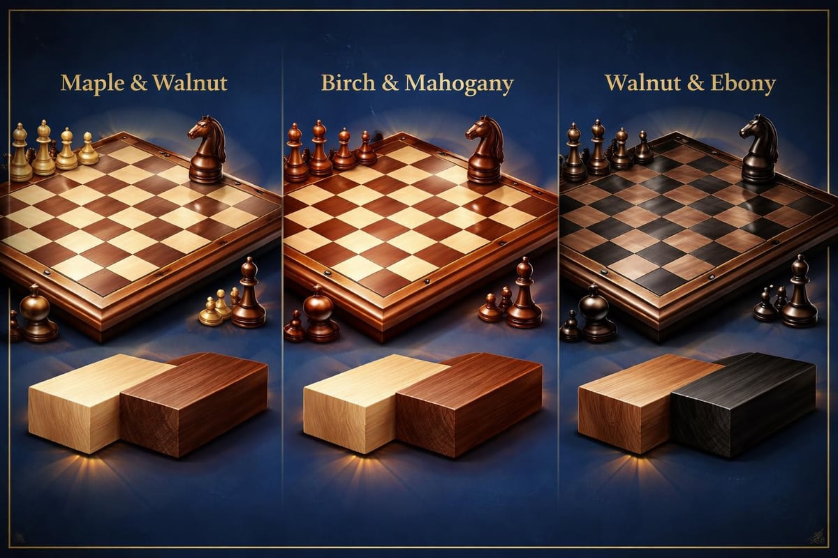 Wood types for chess boards