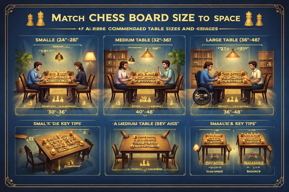 Chess board sizing guide