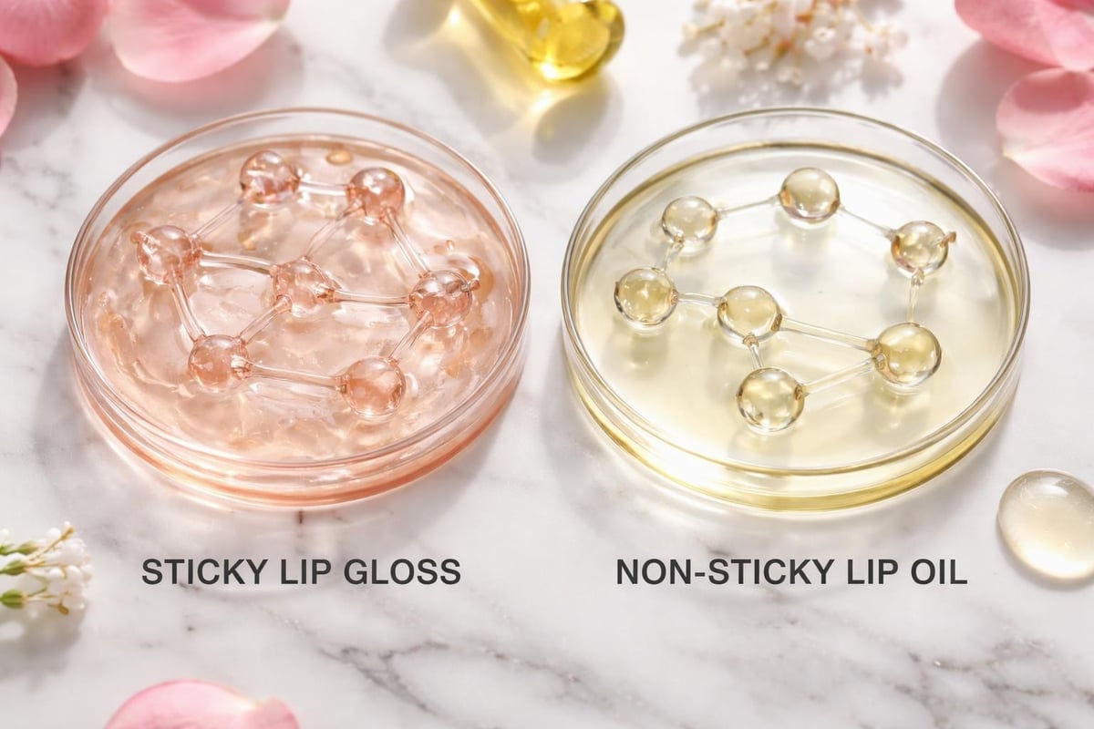 Lip oil texture comparison