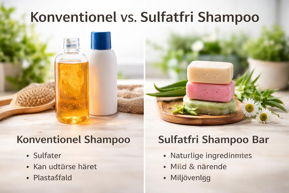 Sammenligning af sulfatholdig og sulfatfri shampoo bar