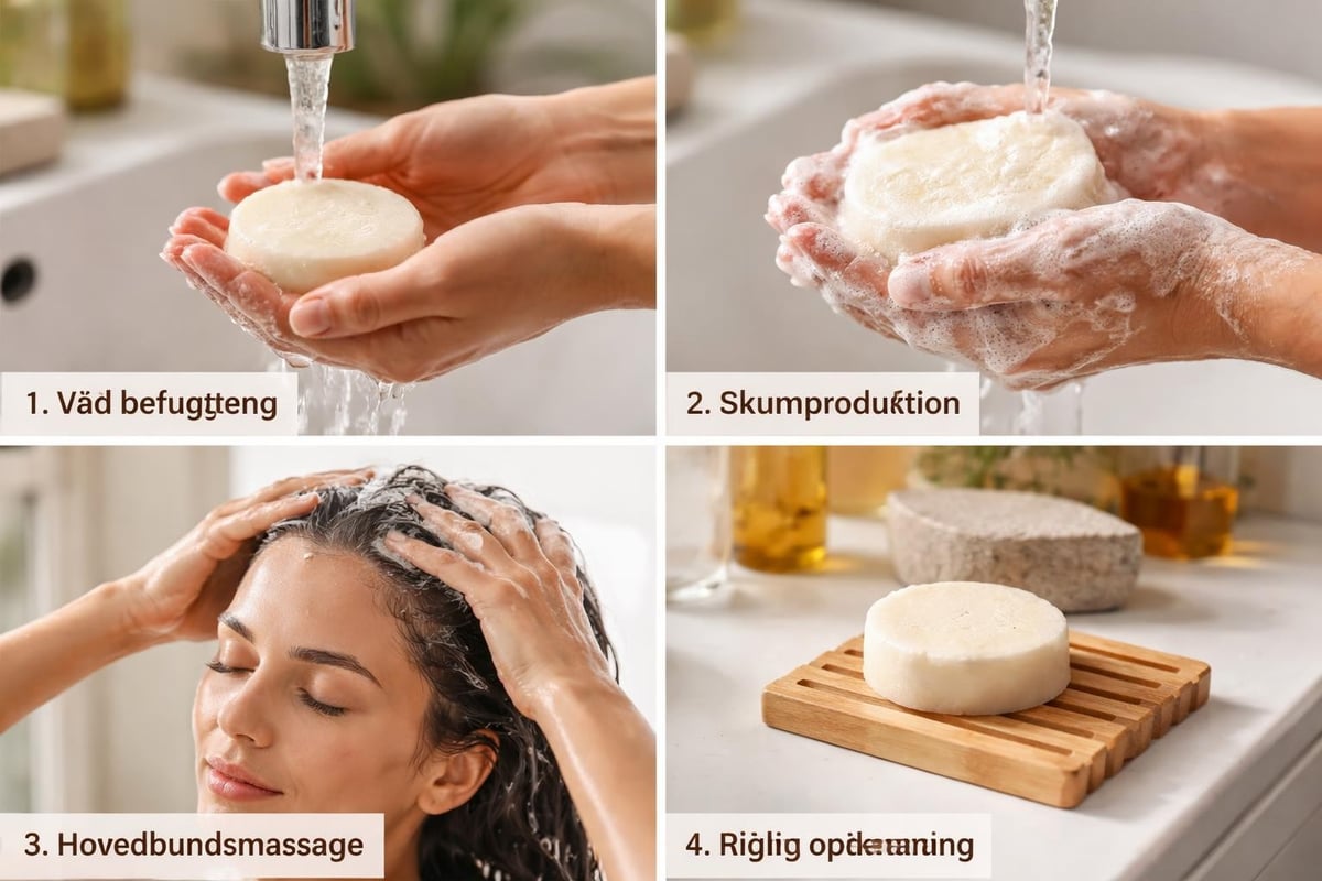 Anvendelse af sulfatfri shampoo bar