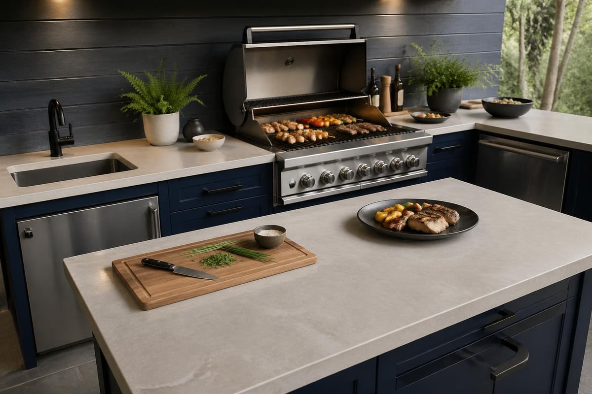 BBQ grill station workflow zones