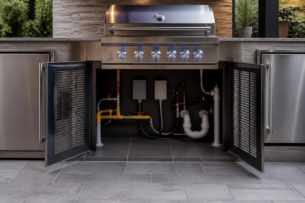 BBQ grill station utility planning
