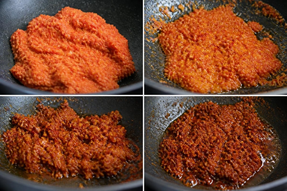 Sautéing spices process